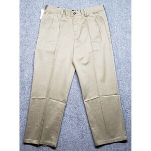 Dockers WF Pants Mens 36X29 Brown D3 Signature Khaki Pleated Classic Fit Cotton